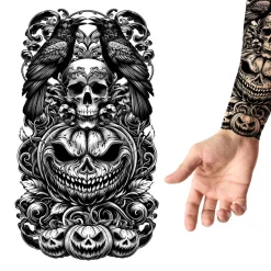 NEU Temporäres Arm-Tattoo Halloween Kürbis, 14x30cm