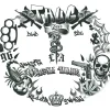 NEU Temporäres Gesichts-Tattoo Thug Life, 30x13cm