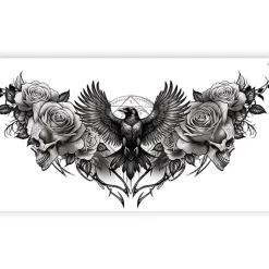 NEU Temporäres Tattoo Halloween Rabe, 23x12cm