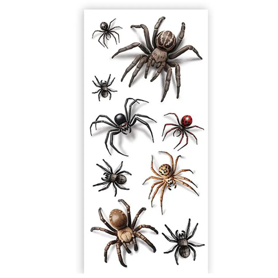 NEU Temporäres Tattoo Halloween Spinnen, 14x30cm