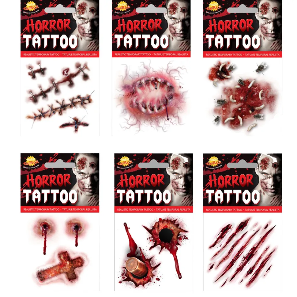 NEU Temporäres Tattoo Halloween Horror, sortierte Modelle, 1 Stück