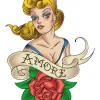 NEU Temporäres Tattoo-Motiv Reality, 10,5 x 14,8cm, Maritim Pin Up Girl Amore