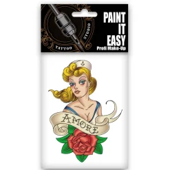 NEU Temporäres Tattoo-Motiv Reality, 10,5 x 14,8cm, Maritim Pin Up Girl Amore