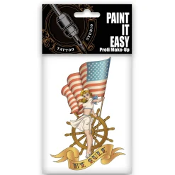 NEU Temporäres Tattoo-Motiv Reality, 10,5 x 14,8cm, Maritim Pin Up Girl Steuerrad