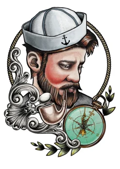 NEU Temporäres Tattoo-Motiv Reality, 10,5 x 14,8cm, Maritim Matrose