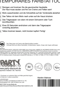 NEU Temporäres Tattoo-Motiv Reality, 10,5 x 14,8cm, Maritim Matrose