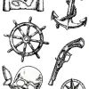 NEU Temporäres Tattoo-Motiv Reality, 10,5 x 14,8cm, Maritim Set Piratenmotive