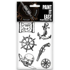 NEU Temporäres Tattoo-Motiv Reality, 10,5 x 14,8cm, Maritim Set Piratenmotive