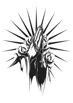 NEU Temporäres Tattoo-Motiv Reality, 10,5 x 14,8cm, Prison betende Hände