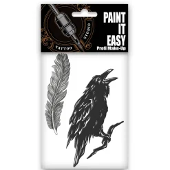 NEU Temporäres Tattoo-Motiv Reality, 10,5 x 14,8cm, Prison Rabe und Feder