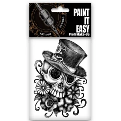 NEU Temporäres Tattoo-Motiv Reality, 10,5 x 14,8cm, Prison Totenkopf mit Blüten