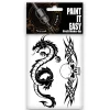 NEU Temporäres Tattoo-Motiv Reality, 10,5 x 14,8cm, Tribal Drache und Totenkopf