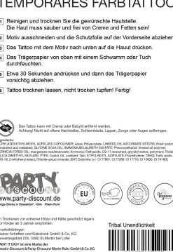 NEU Temporäres Tattoo-Motiv Reality, 10,5 x 14,8cm, Tribal Unendlichkeit