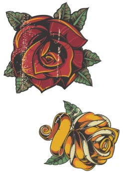 NEU Temporäres Tattoo-Motiv Reality, 10,5 x 14,8cm, Vintage Rosen
