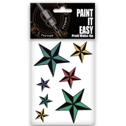 NEU Temporäres Tattoo-Motiv Reality, 10,5 x 14,8cm, Vintage Sterne