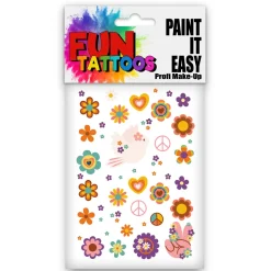 NEU Temporäres Tattoo-Motiv, 10,5 x 14,8cm, Karneval Hippie