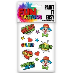 NEU Temporäres Tattoo-Motiv, 10,5 x 14,8cm, Karneval Düsseldorf Helau