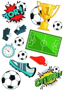 NEU Temporäres Tattoo-Motiv, 10,5 x 14,8cm, Kids Fußball
