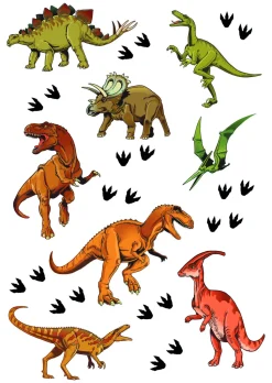 NEU Temporäres Tattoo-Motiv, 10,5 x 14,8cm, Kids Dino