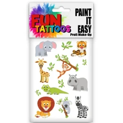 NEU Temporäres Tattoo-Motiv, 10,5 x 14,8cm, Kids Safari