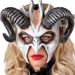NEU Teufels-Maske Halloween Dämon, schwarz-weiß