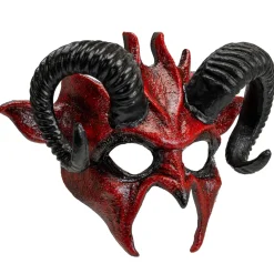 NEU Teufels-Maske Halloween Dämon, rot-schwarz