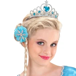 NEU Tiara / Krönchen Silber mit Türkisfarbenen Schmucksteinen, Kunststoff