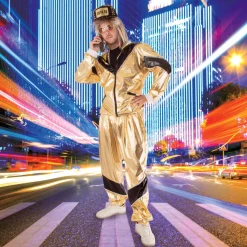 NEU Trainingsanzug Sporty Simon, Metallic Gold-Schwarz, Größe 48-50