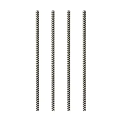 NEU Trinkhalme Pure aus Papier, Ø 6 mm, 20 cm, 100 Stück, Zig-Zag schwarz-weiß