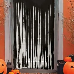 NEU Türvorhang Halloween-Fetzen, 1x2m, schwarz