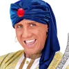 NEU Turban Blau mit rotem Edelstein, Einheitsgröße