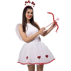 NEU Tutu Amor, Tüllrock in weiß mit roten Herzen, Einheitsgröße