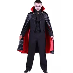 NEU Umhang Dracula Cape mit Stehkragen, schwarz-rot