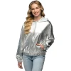 NEU Unisex-Kostüm Bomberjacke silber, mit Kapuze und Taschen, Gr. M