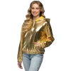 NEU Unisex-Kostüm Bomberjacke gold, mit Kapuze und Taschen, Gr. M