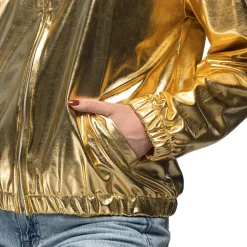 NEU Unisex-Kostüm Bomberjacke gold, mit Kapuze und Taschen, Gr. M
