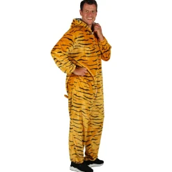 NEU Unisex-Kostüm Plüsch-Overall Tiger, braun-schwarz, Gr. XS-S