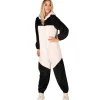 NEU Unisex-Kostüm Plüsch-Overall Panda, schwarz-weiß, Gr. XS-S