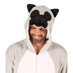 NEU Unisex-Kostüm Plüsch-Overall Hund, grau, Gr. XS-S