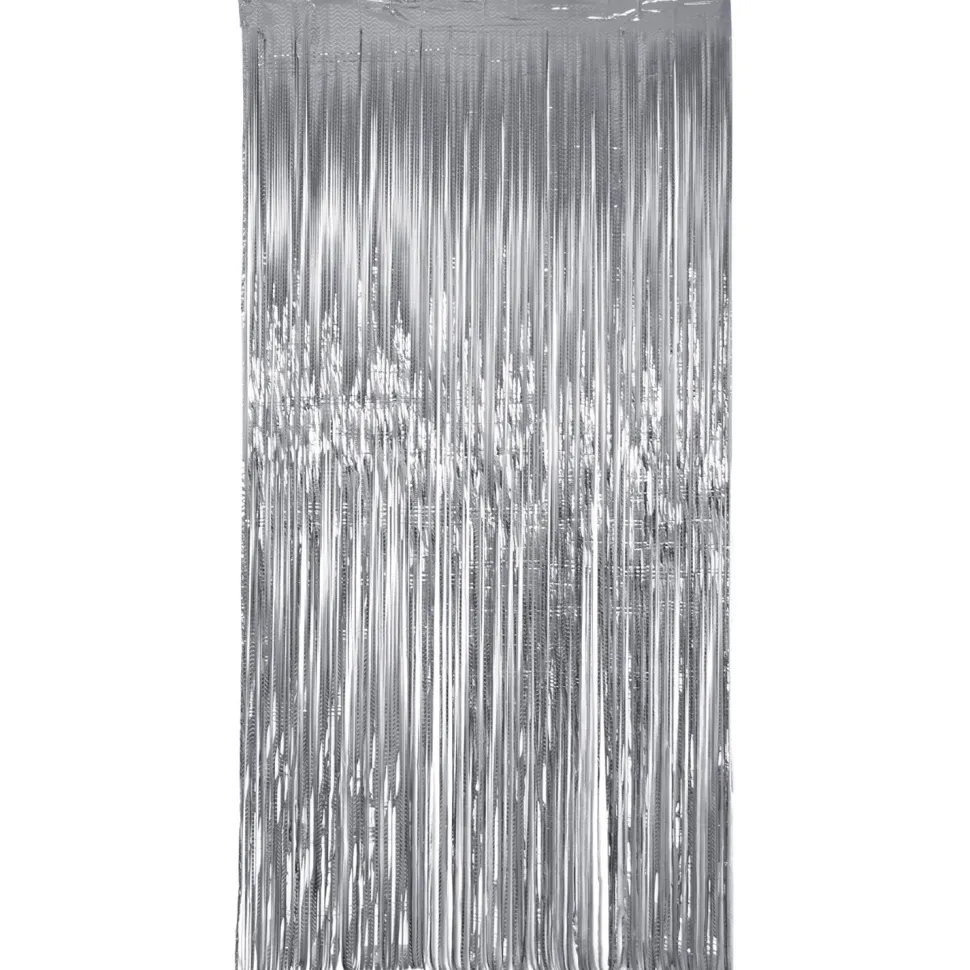 NEU Vorhang Lametta Laser Beam silber, 2m lang - 1m breit