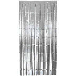 NEU Vorhang Lametta matt silber, 2m lang - 1m breit
