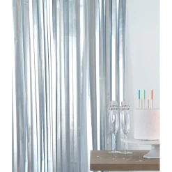 NEU Vorhang Lametta matt silber, 2m lang - 1m breit