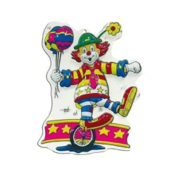 NEU Wand-Deko Clown, Einrad, 1 Stk. ca. 47cm