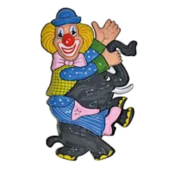 NEU Wand-Deko Clown, Elefant, 1 Stk. Ca. 47cm