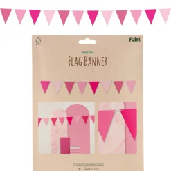 NEU Wimpelkette Perfekt Pink, 6m lang, mit Wimpeln in Rosa-Pink-Tönen, Wimpel 17x21cm, aus FSC-Papier