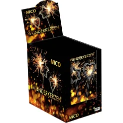 NEU Wunderkerze, 2er-Pack - Form Herz und Stern, Brenndauer 30 Sek.