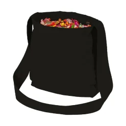 NEU Wurfbeutel schwarz mit Futterstoff, 36x34cm, 71cm Träger, mit 2 Staufächern und breitem Trageriemen