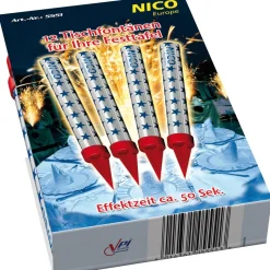 NEU Zaubersterne / Eisfontänen / Torten-Deko, Packung mit 12 Stück, ca. 50 sek Effektdauer