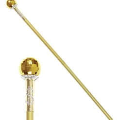 NEU Zerlegbarer Goldener Stab / Gehstock / Spazierstock für Zuhälter / Pimp-Kostüme & Co., Länge ca. 87 cm