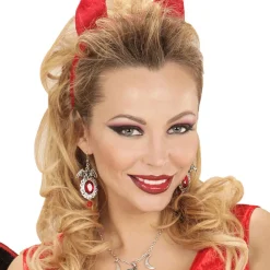 Ohrringe Fledermaus mit roten Juwelen